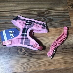 Scenereal Pink Plaid Pet Dog Cat Harness NIB